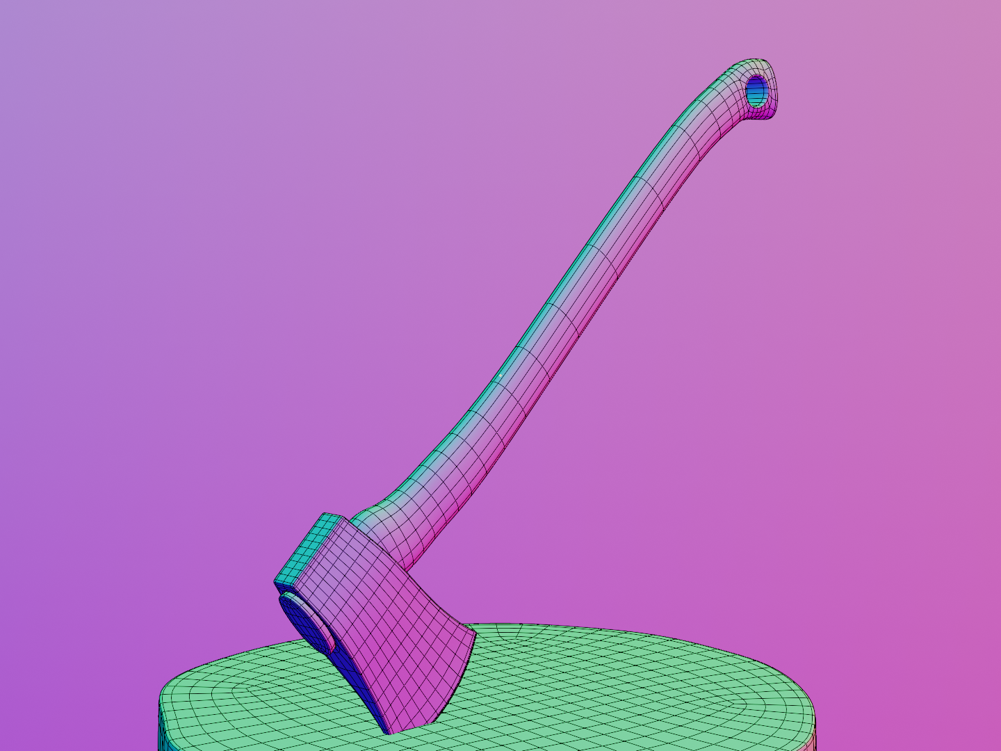 Axe old rusty 3D model
