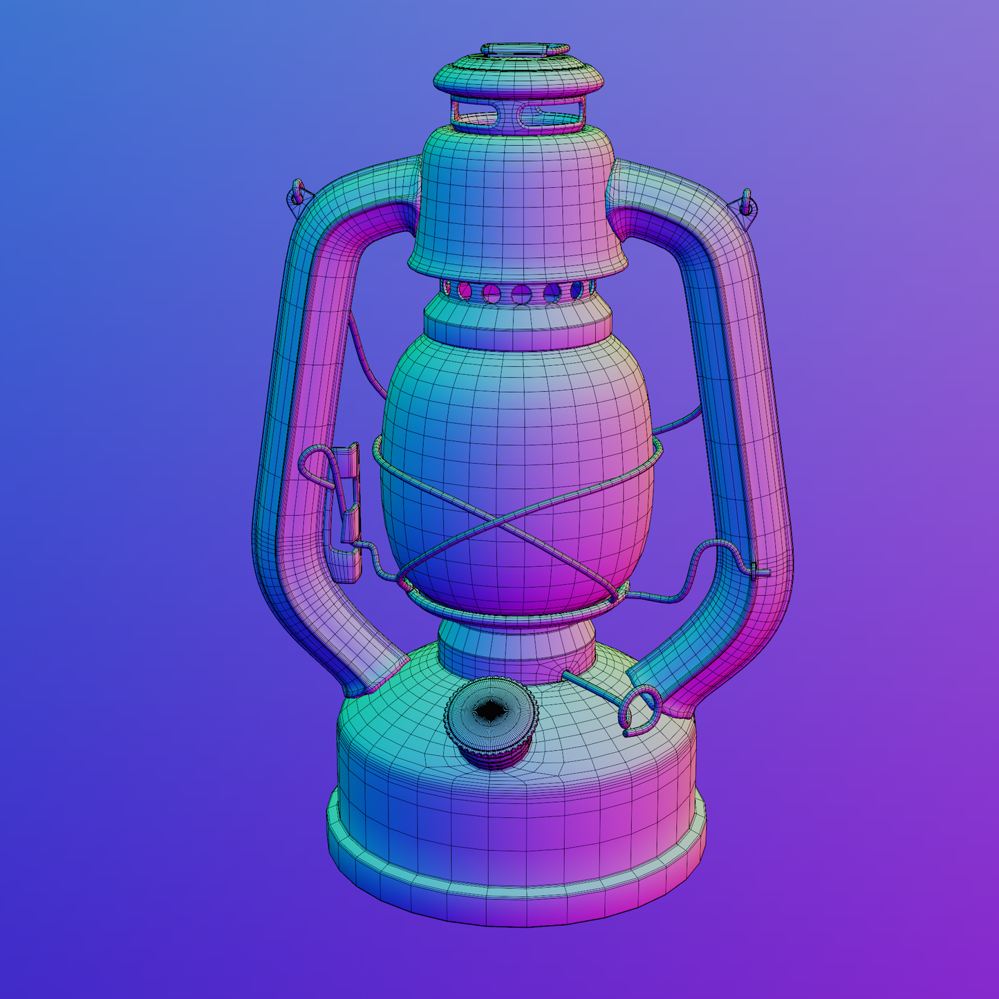 Oil lamp set 3D model