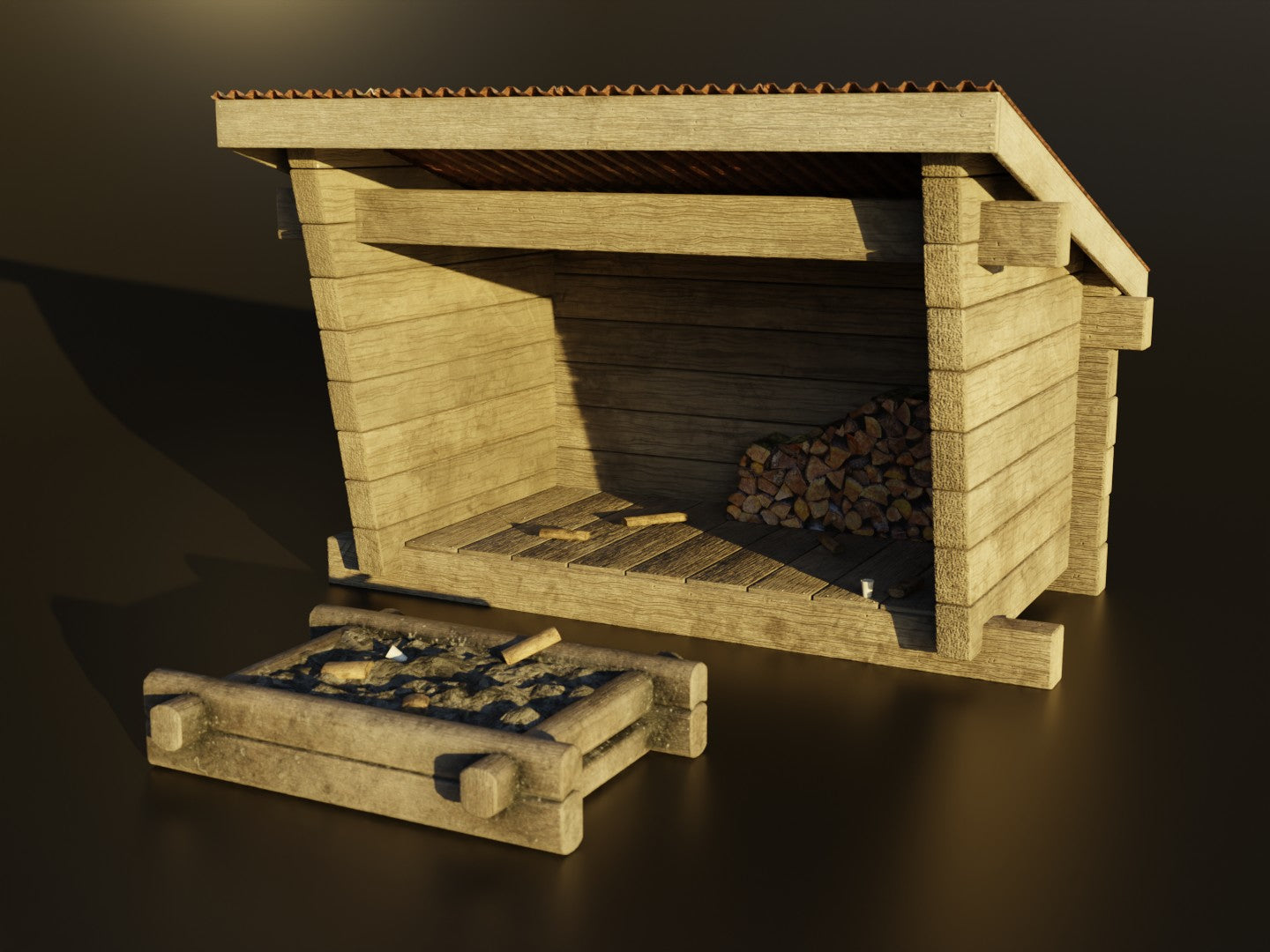 Wood shed 3D model