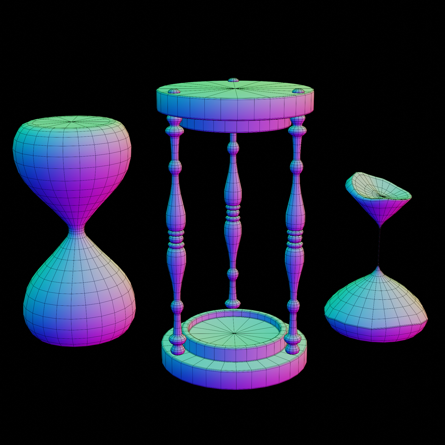 Hourglass old worn 3D model