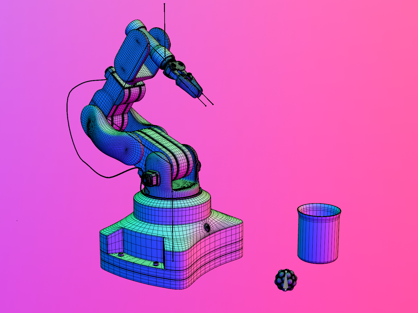 Robot arm rigged 3D model