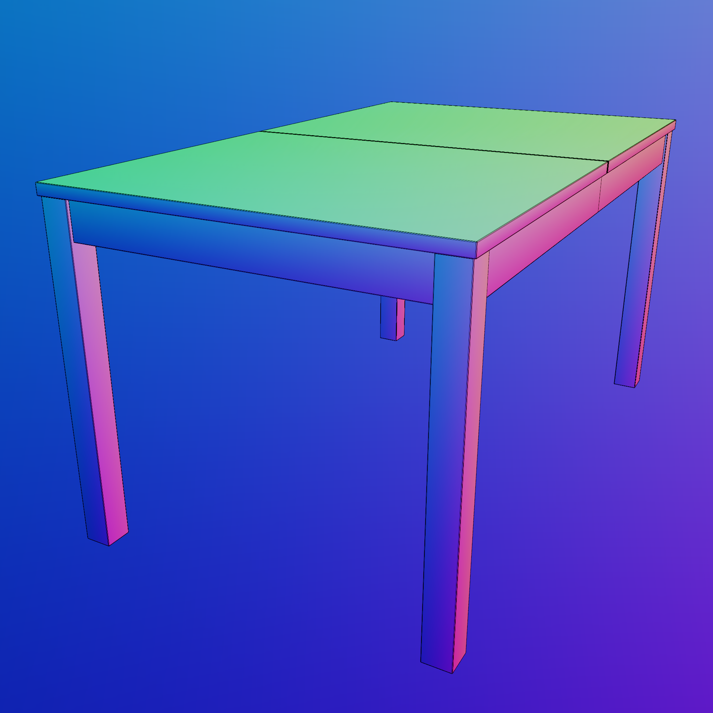 Wooden table black 3D model
