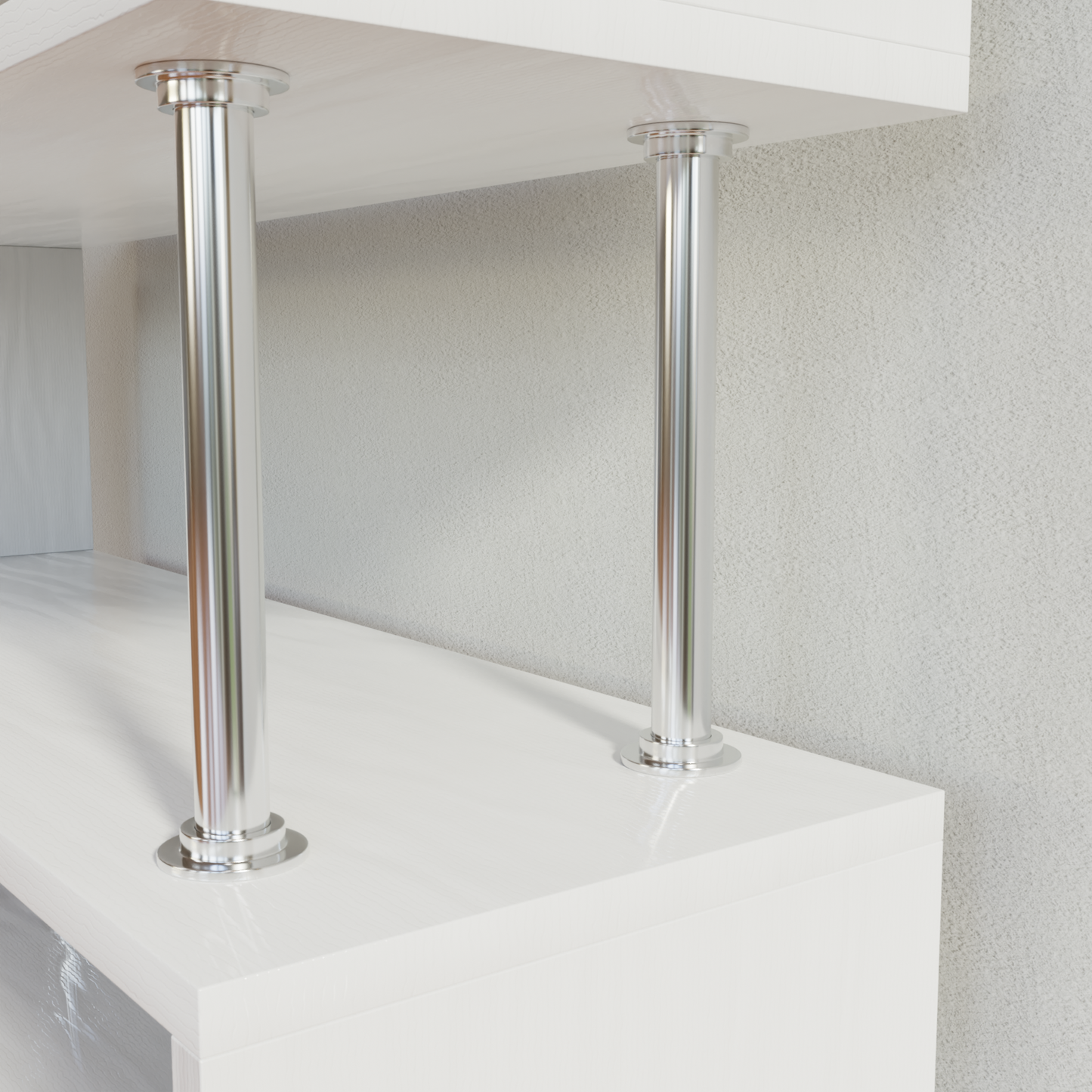 Shelf pinewood white 3D model