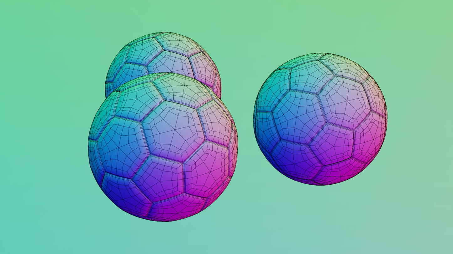 Football set new and worn 3D model