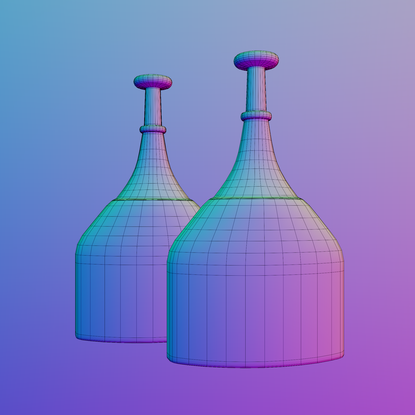 Decorative glass vase 3D model