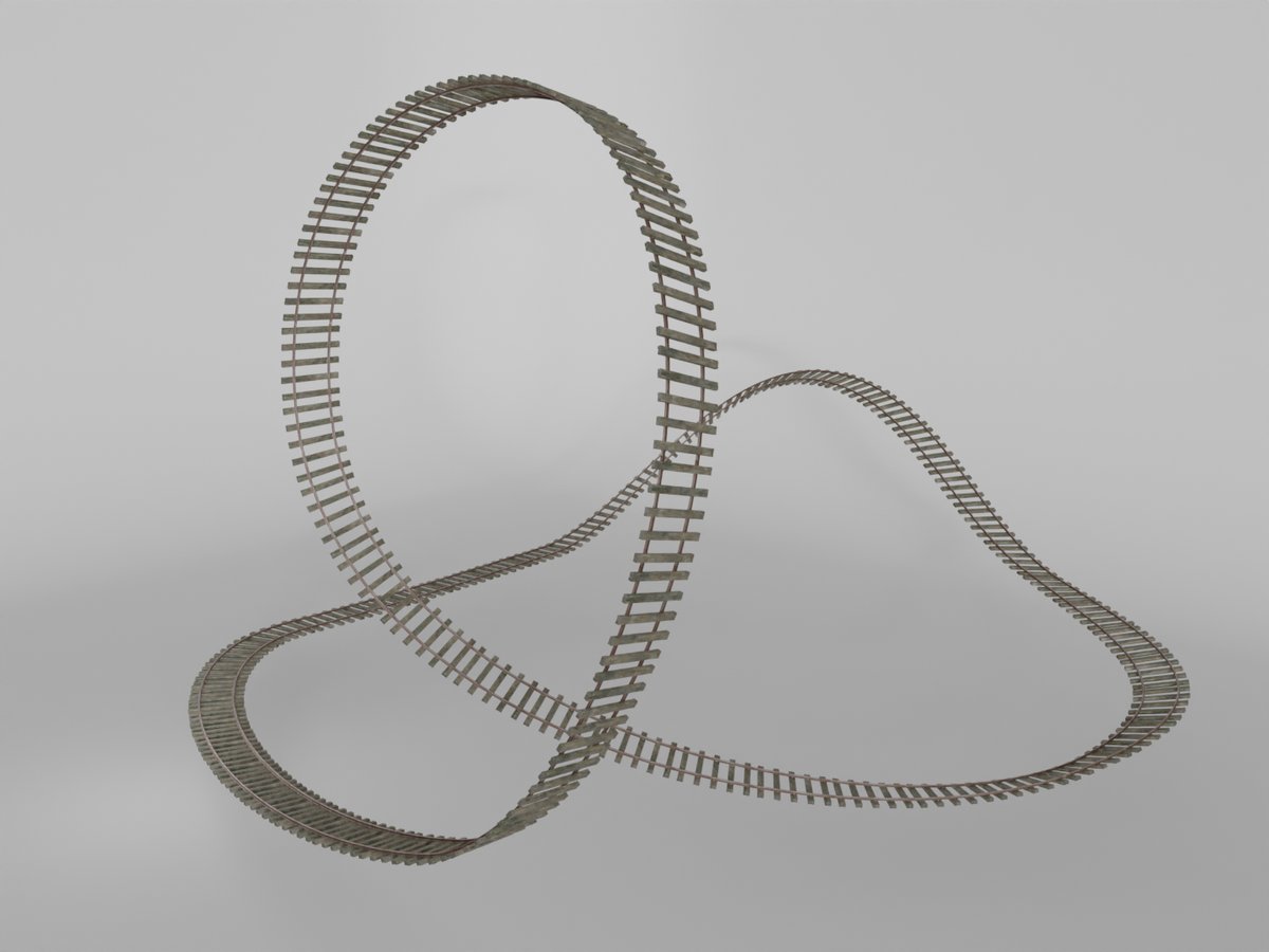 Railroad trolley set 3D model