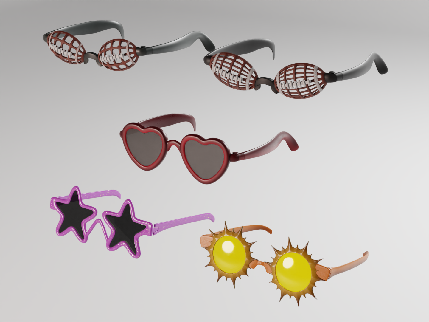 Pack of sunshades 3D model