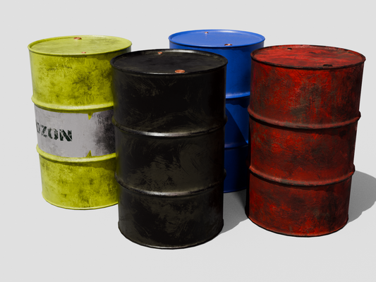 Oil drum set 3D model
