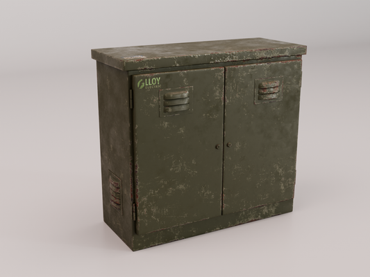 Electric cabinet worn 3D model