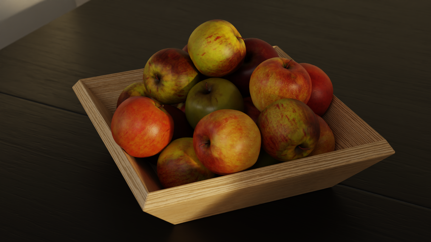 Fruit bowl apples 3D model