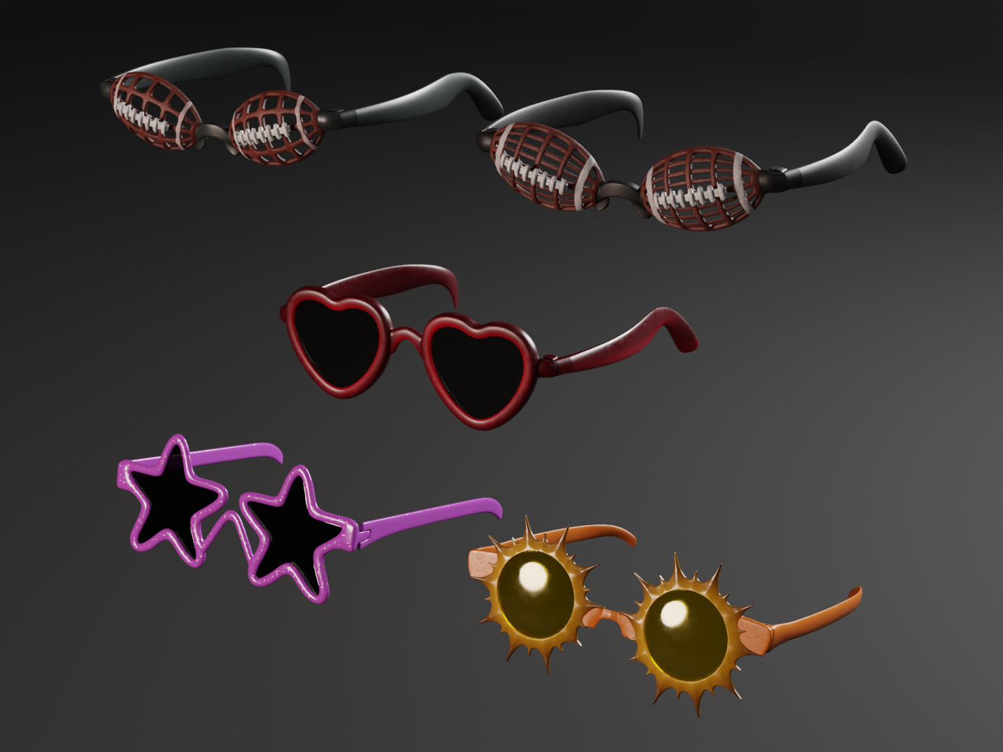 Pack of sunshades 3D model