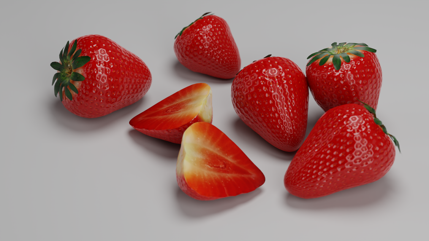 Set of Strawberries 3D model