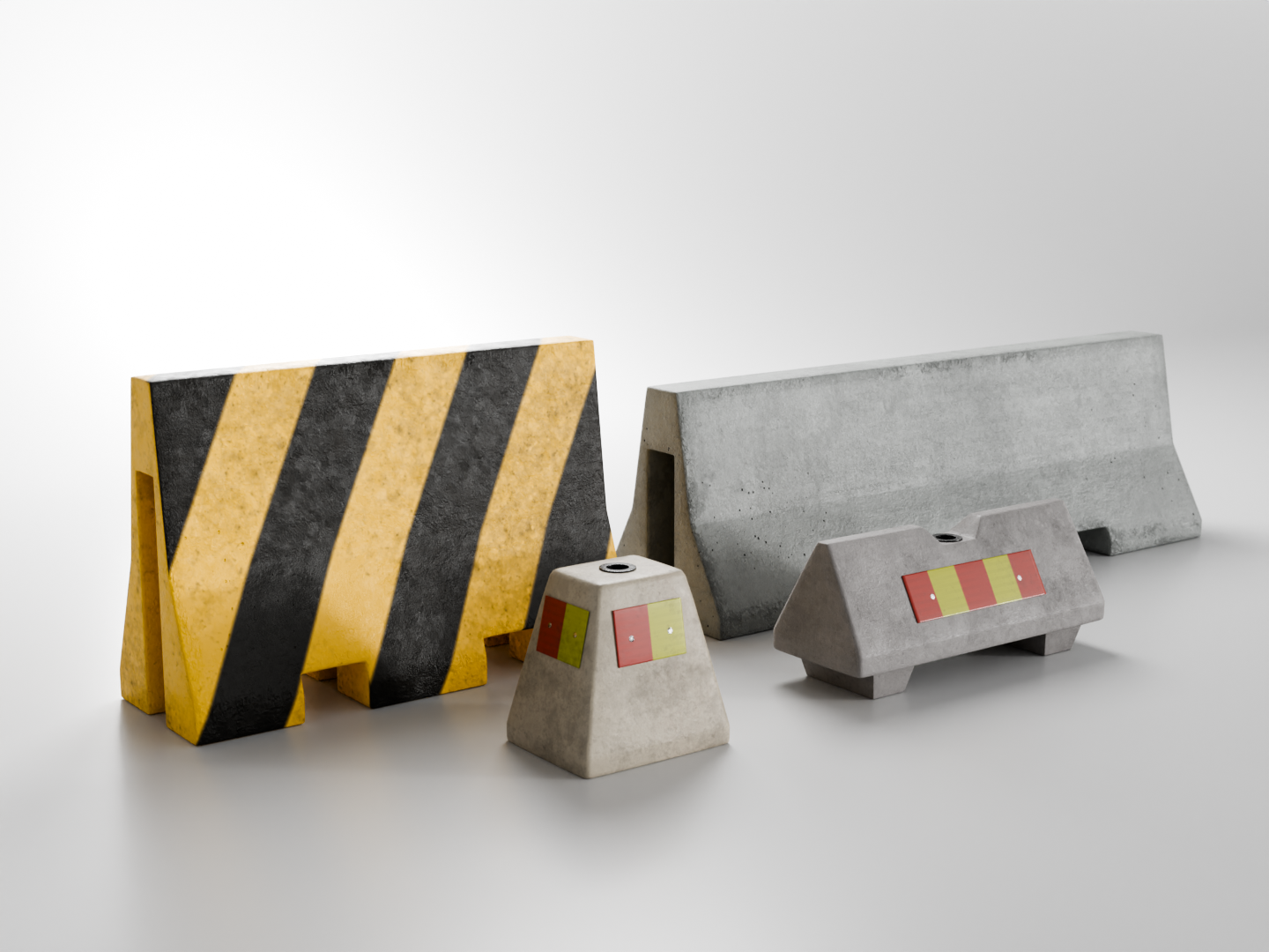 Concrete barrier set 3D model