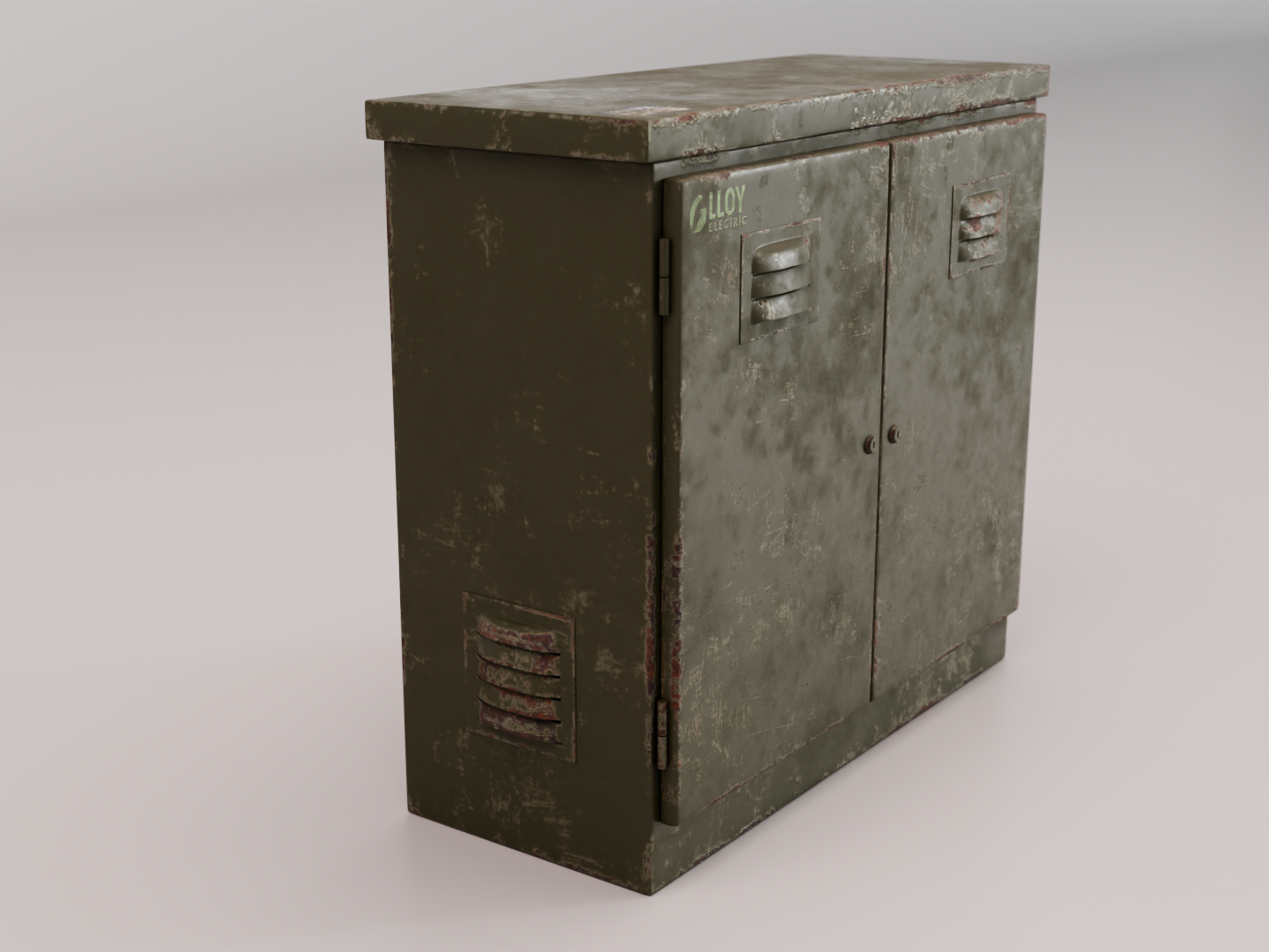 Electric cabinet worn 3D model