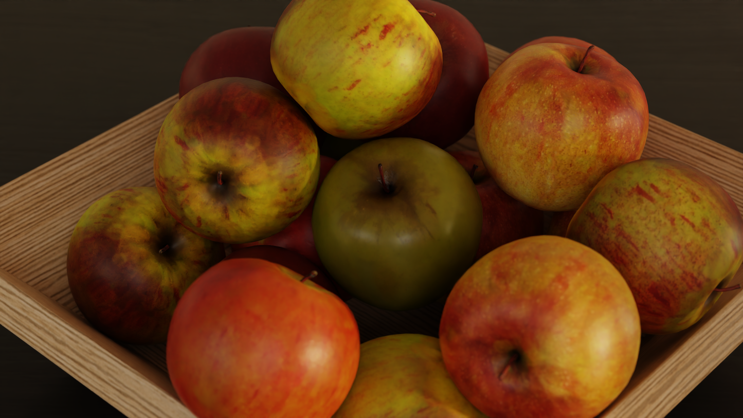 Fruit bowl apples 3D model