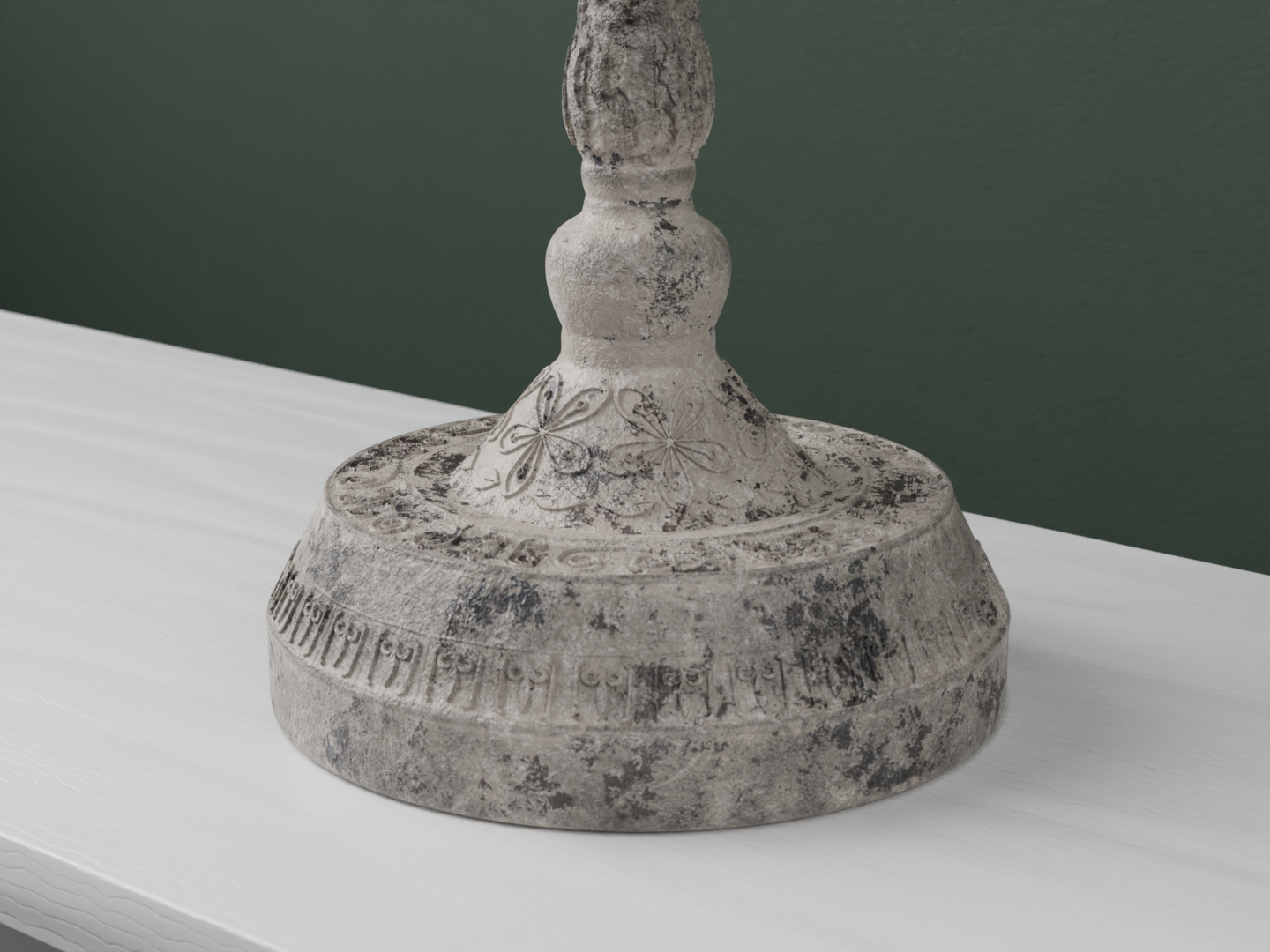 Old worn candlestick 3D model