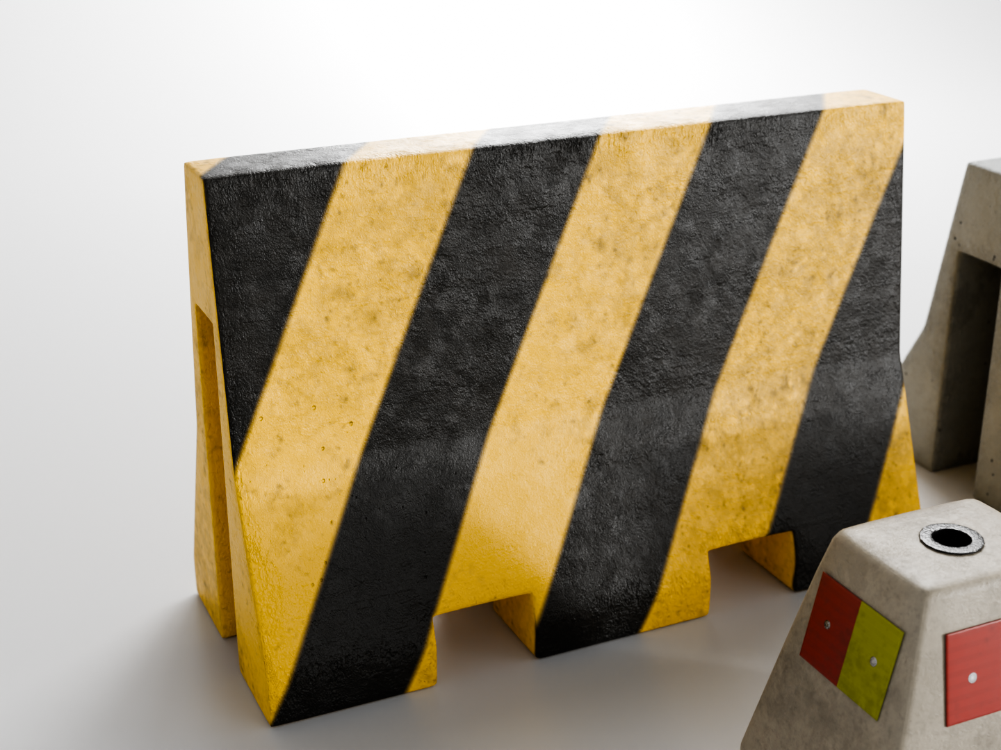 Concrete barrier set 3D model