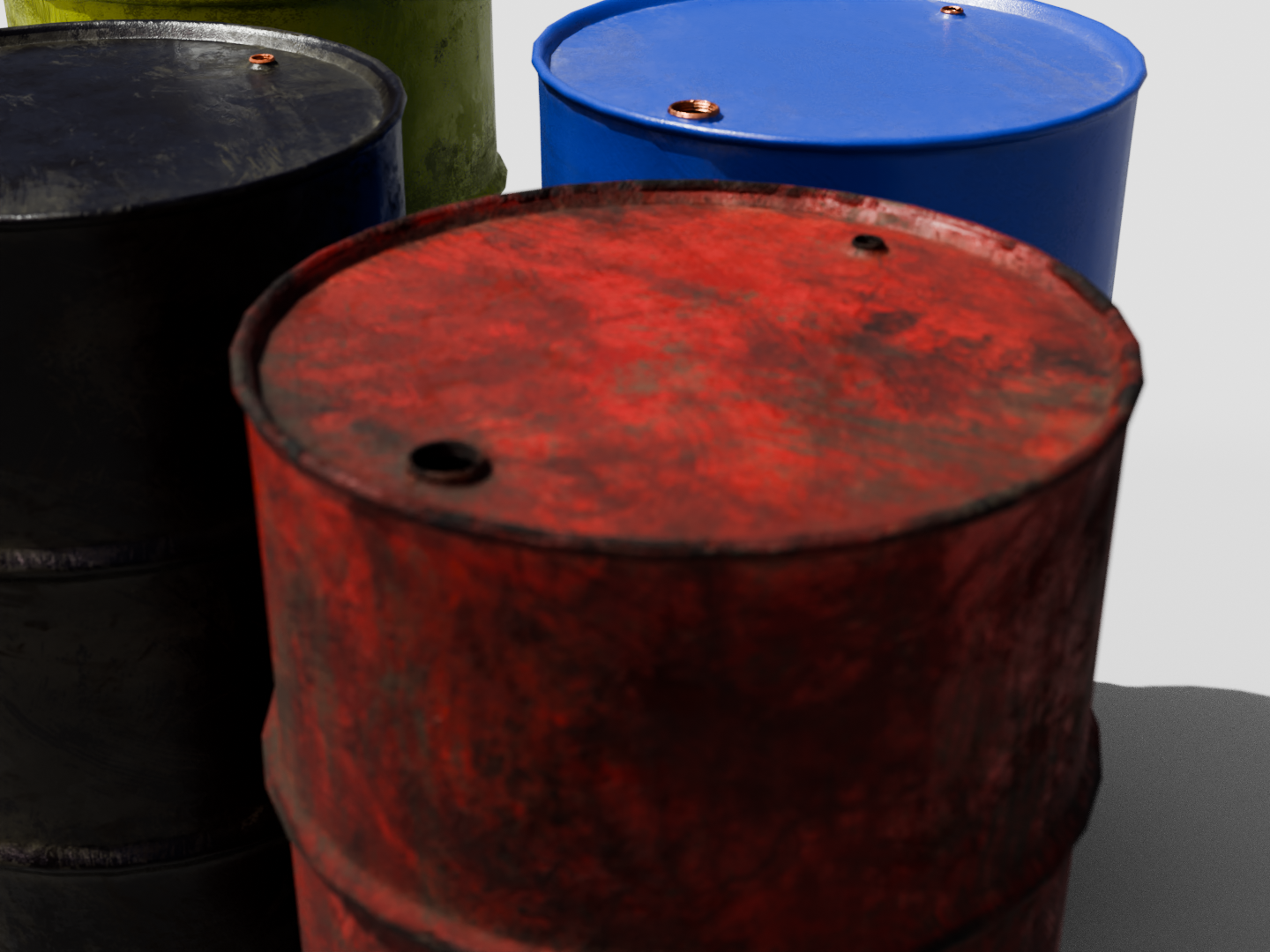 Oil drum set 3D model