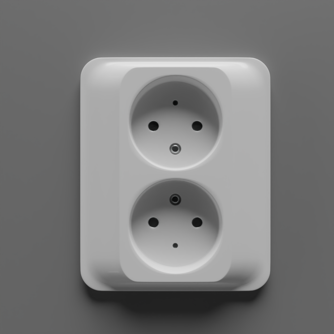 Trendy electrical socket 3D model
