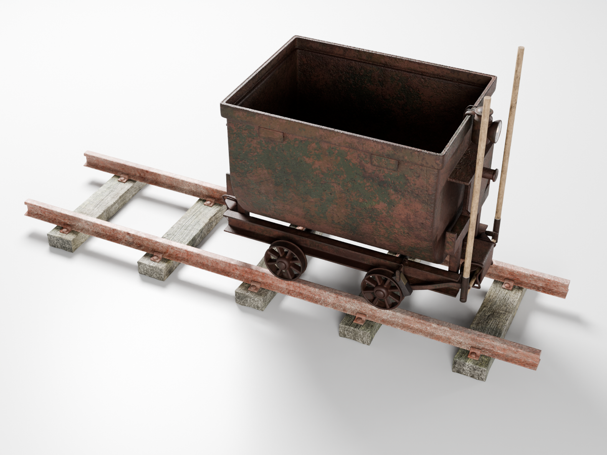 Minecart old 3D model
