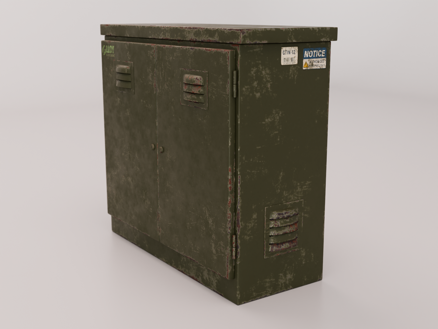 Electric cabinet worn 3D model