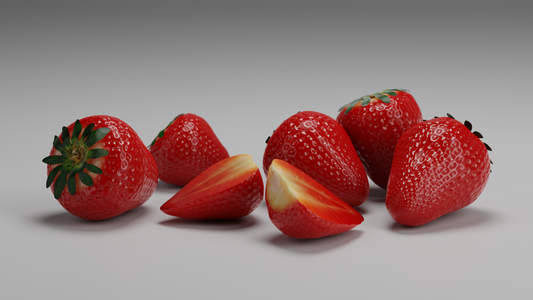 Set of Strawberries 3D model