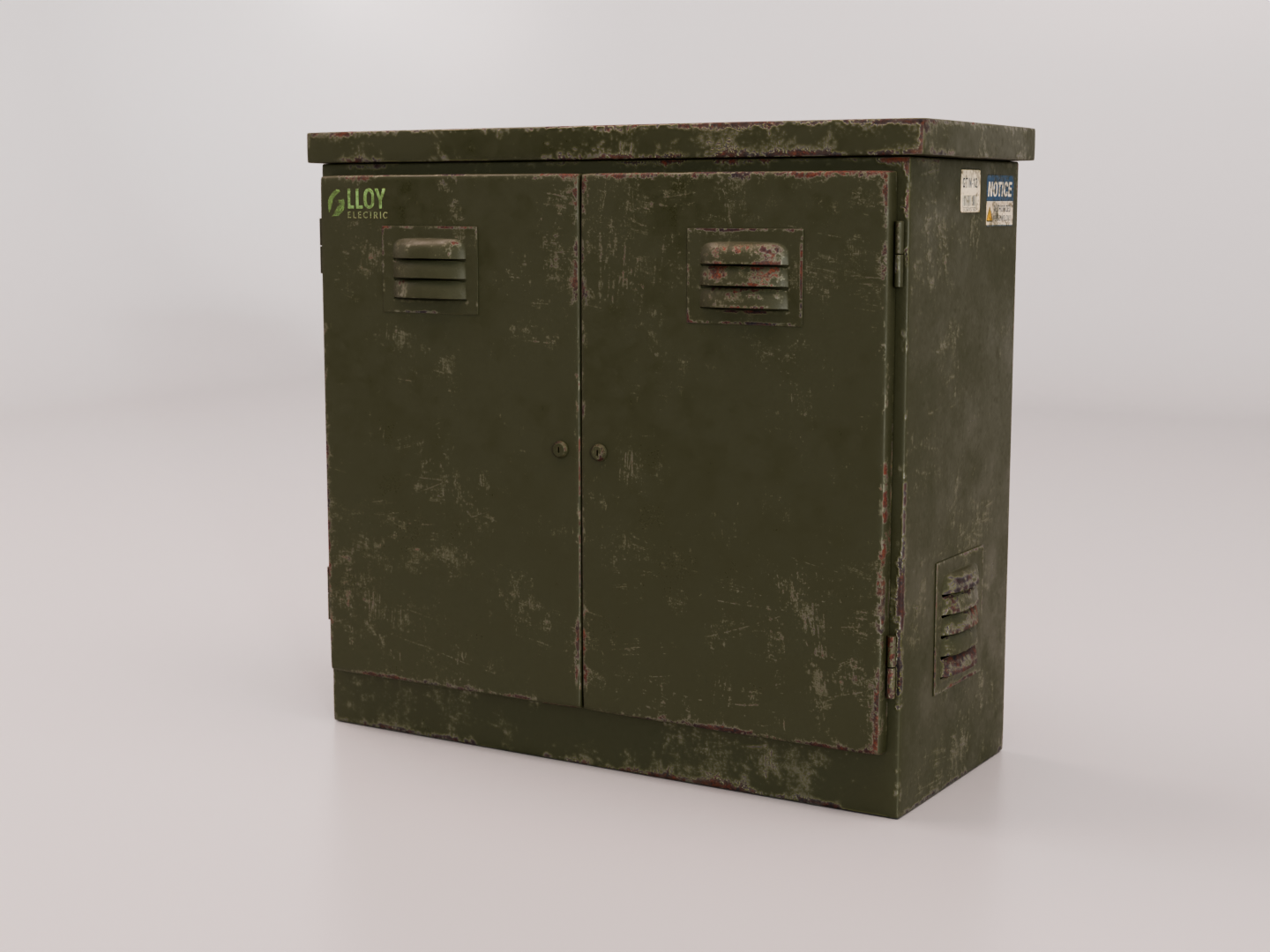 Electric cabinet worn 3D model