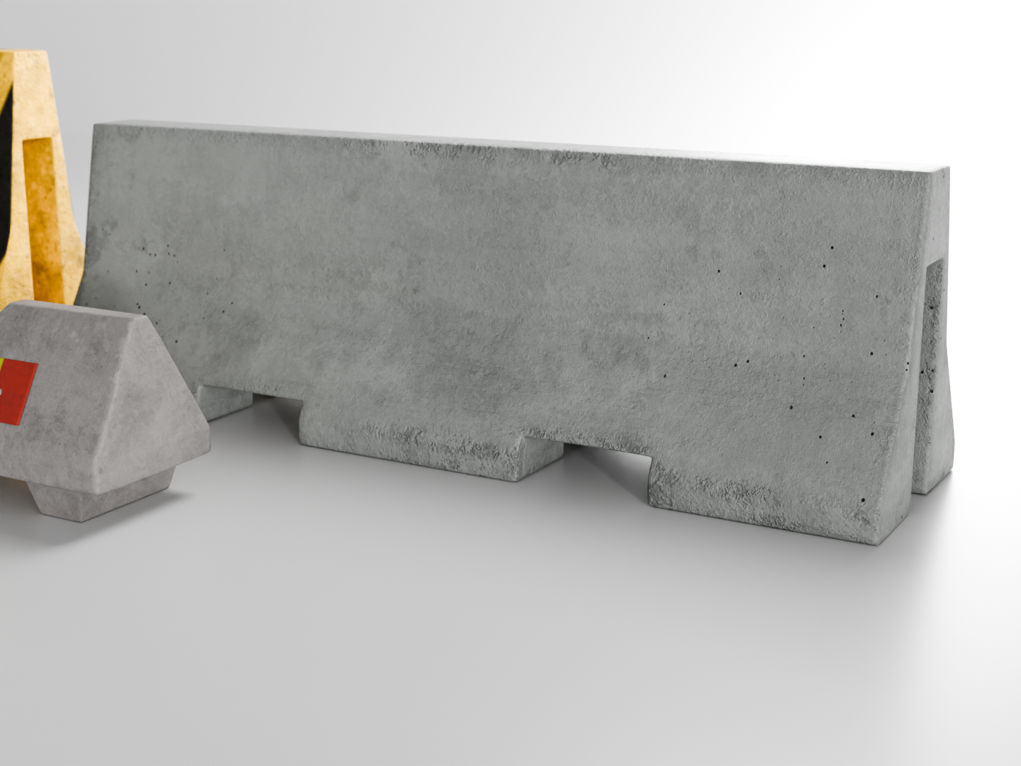 Concrete barrier set 3D model