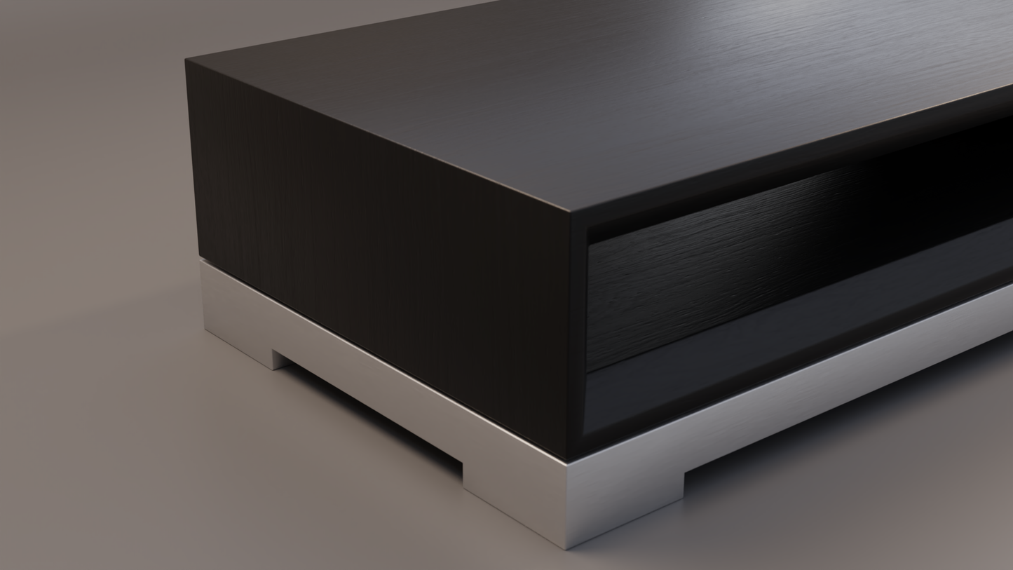 Sofa table brushed metal 3D model