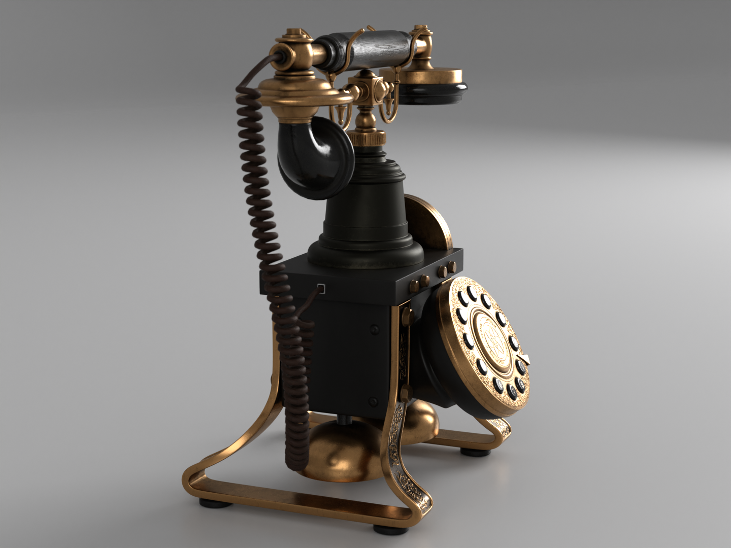 Antique rotary phone 3D model