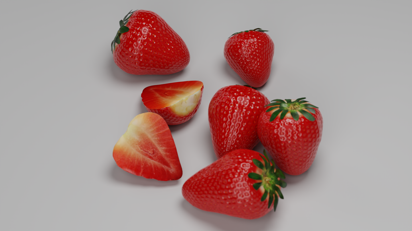 Set of Strawberries 3D model