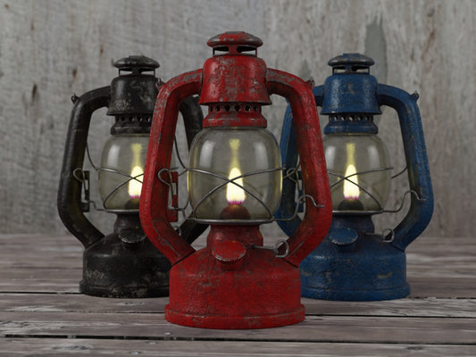 Oil lamp set 3D model
