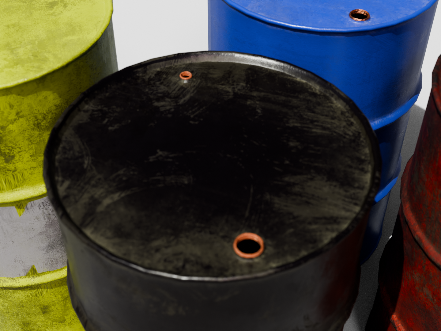 Oil drum set 3D model
