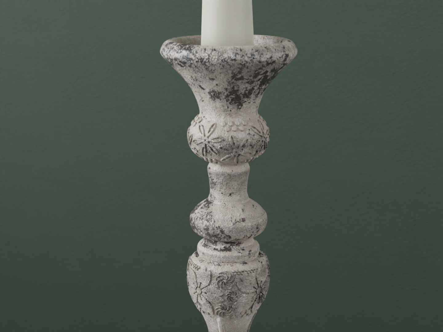 Old worn candlestick 3D model