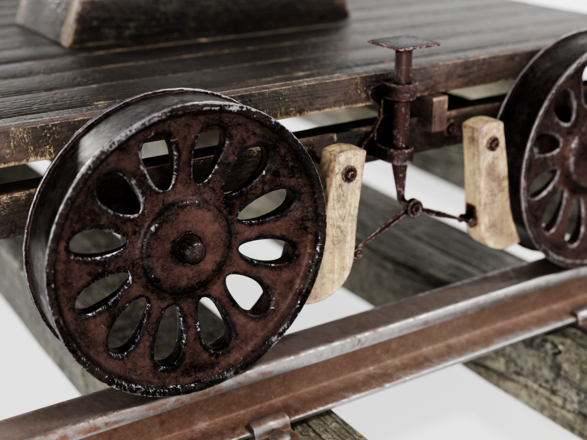Railroad trolley set 3D model