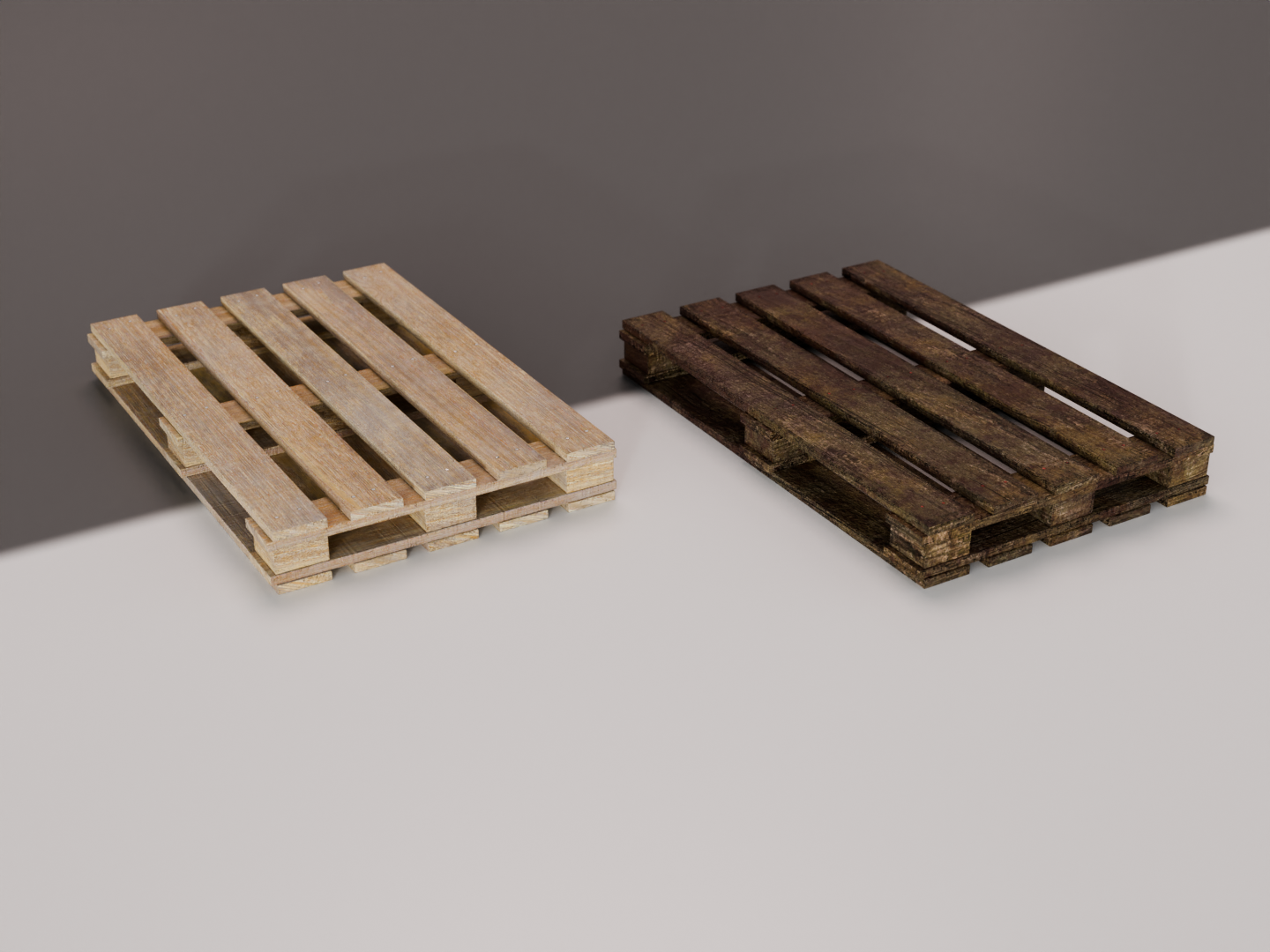 Wooden pallet set 3D model