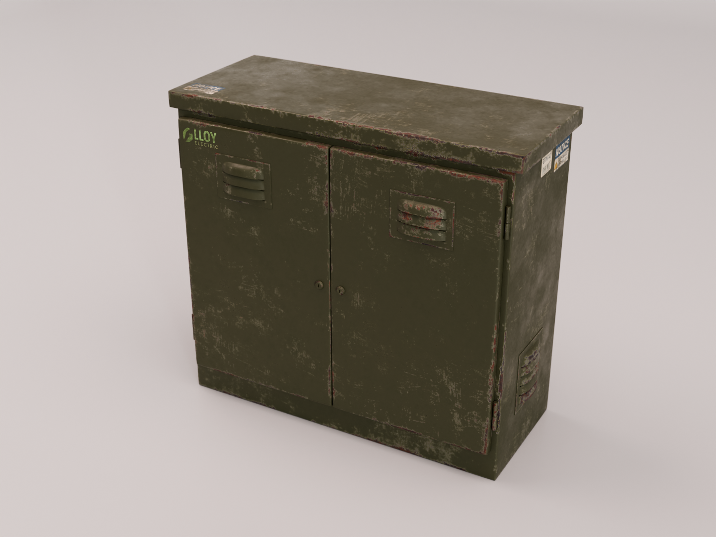 Electric cabinet worn 3D model