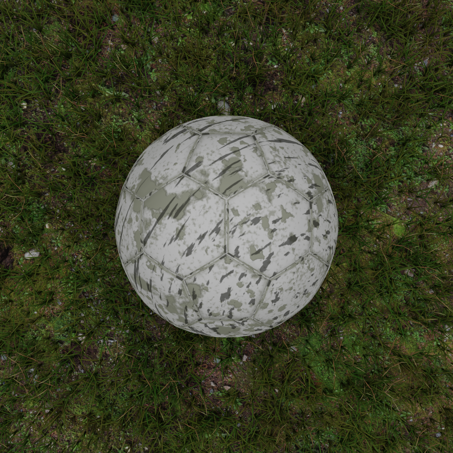 Worn football 3D model