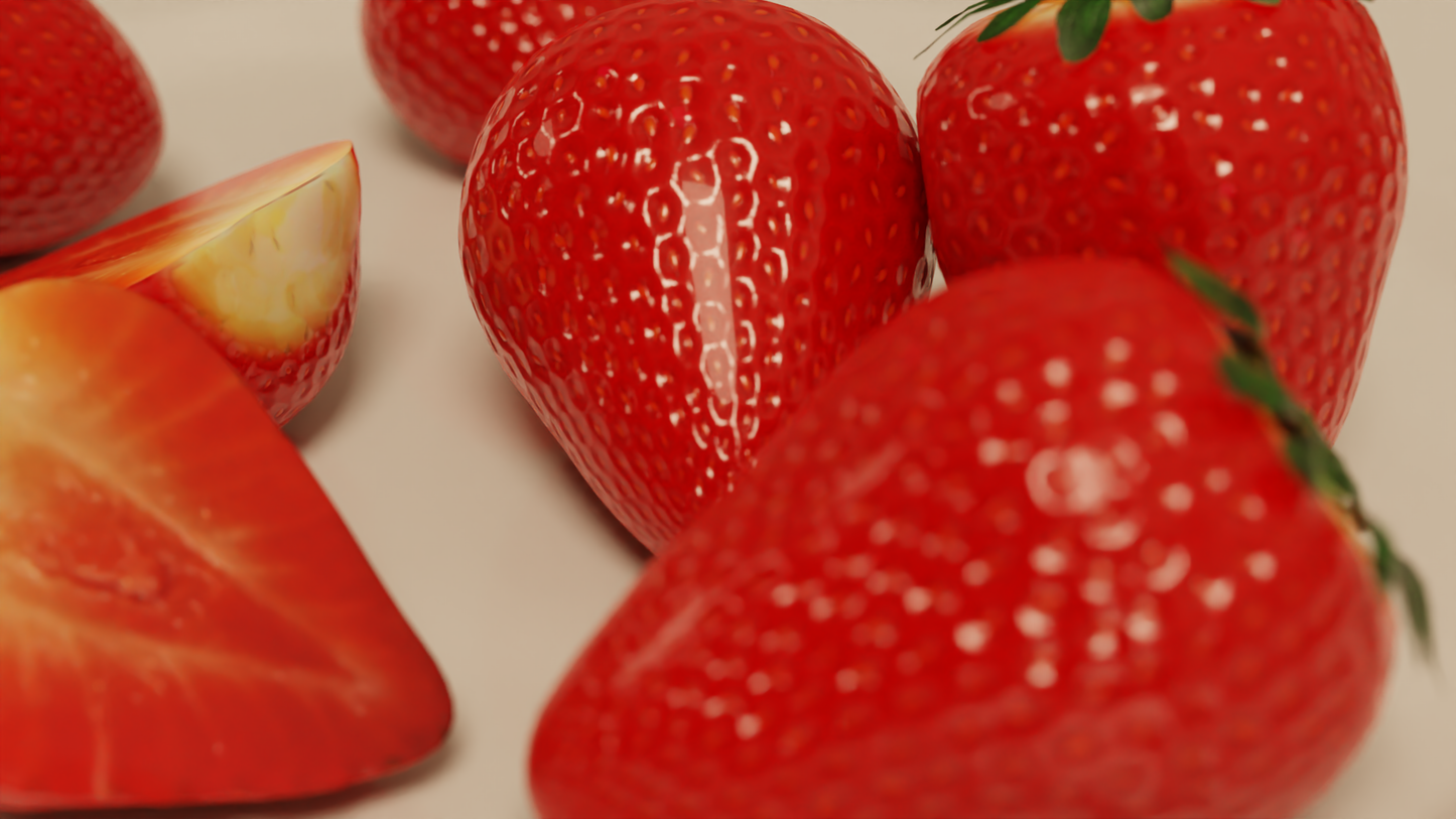 Set of Strawberries 3D model