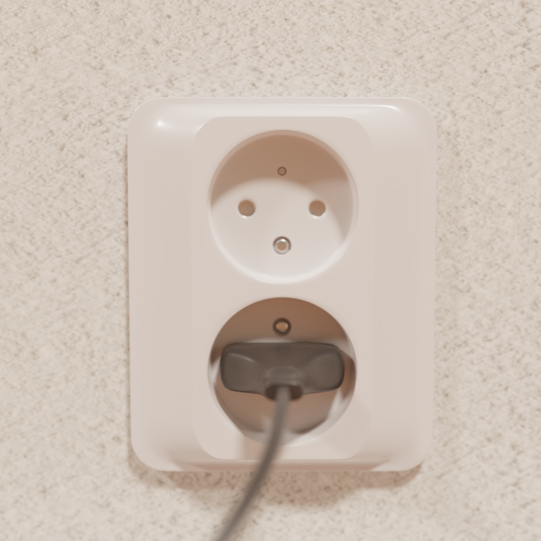 Trendy electrical socket 3D model