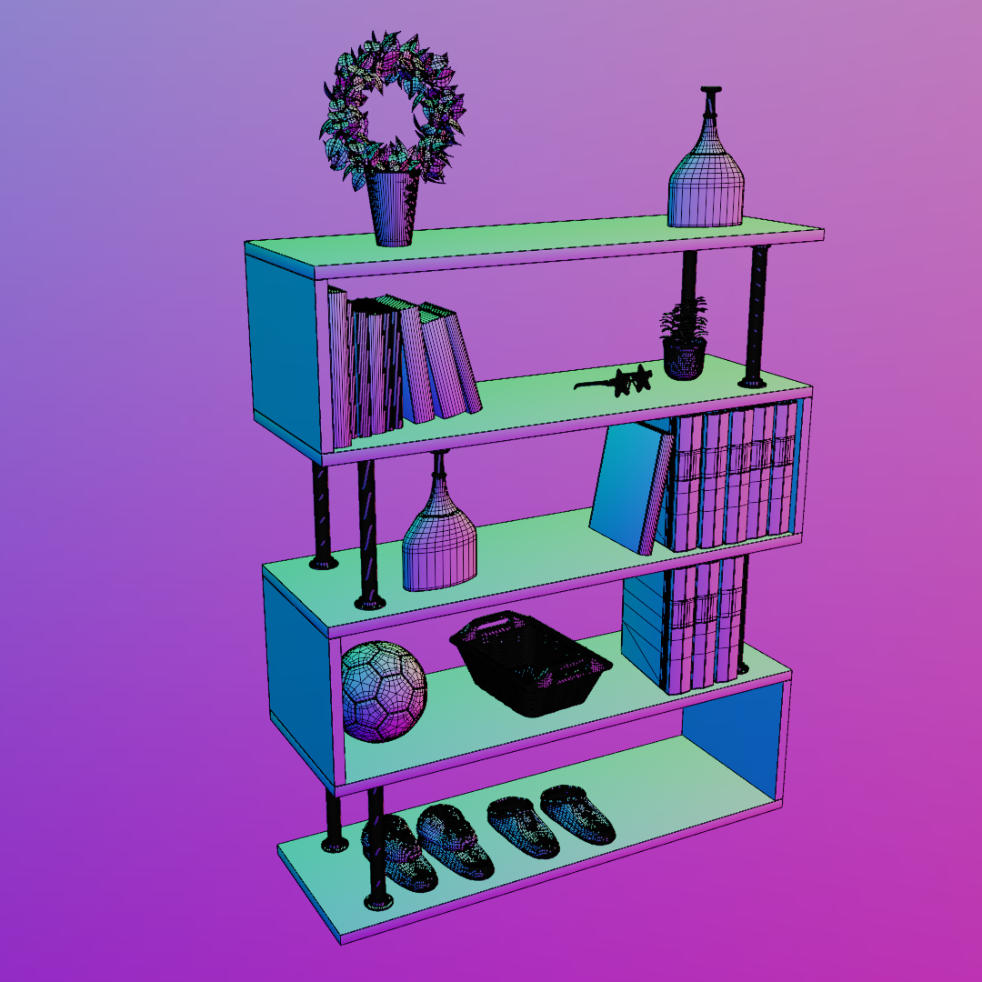 Shelf with assets 3D model