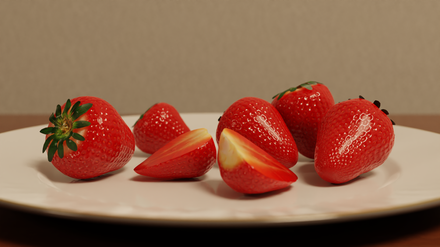 Set of Strawberries 3D model