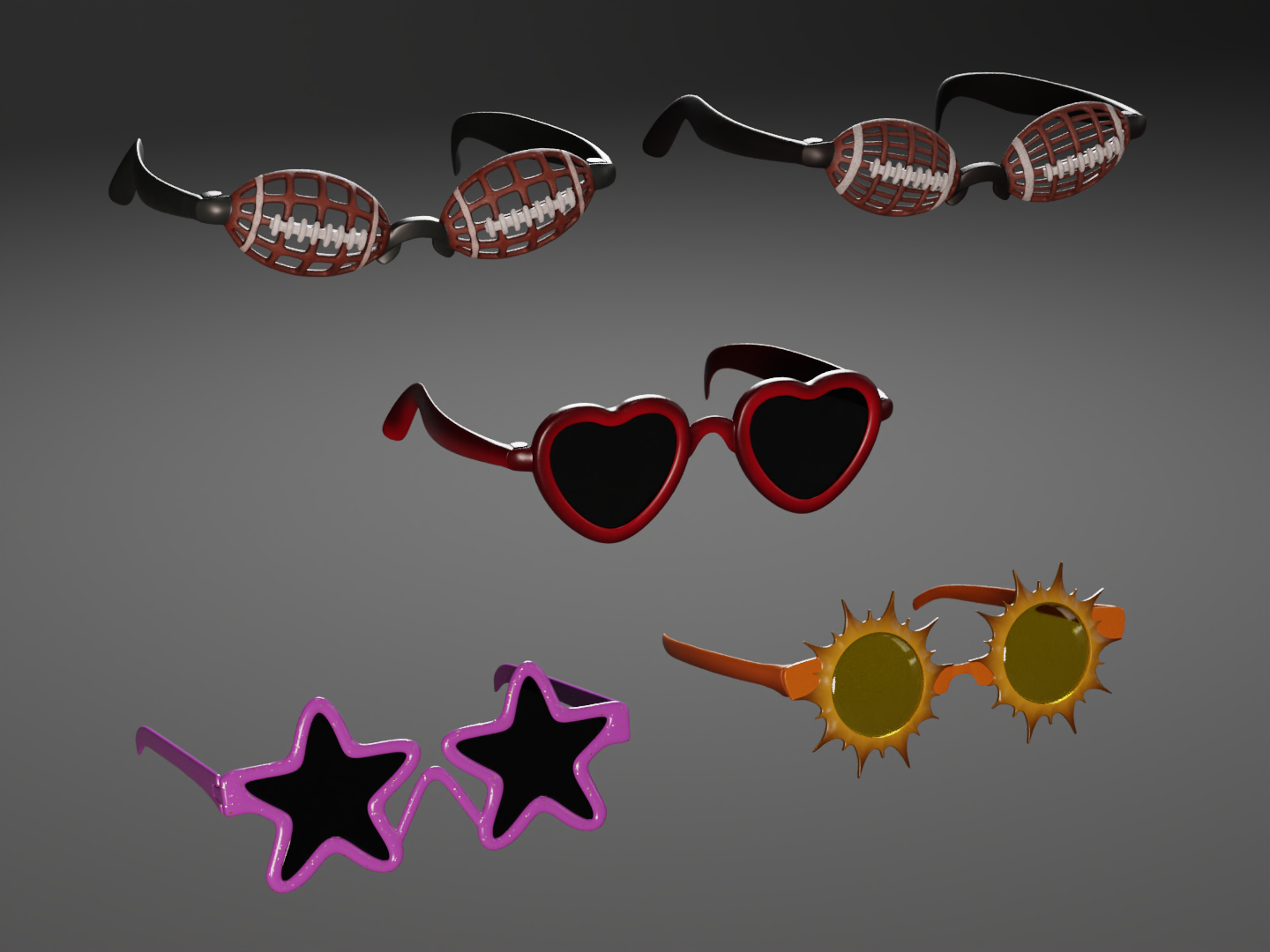 Pack of sunshades 3D model