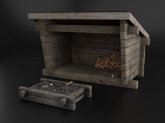 Wood shed 3D model