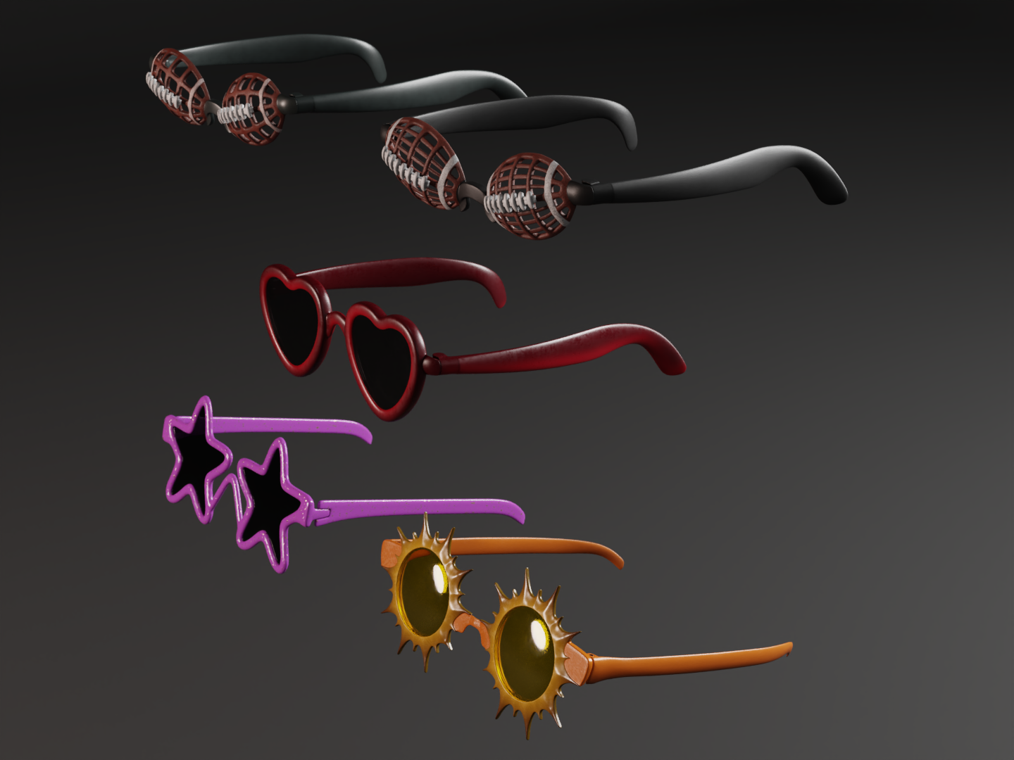 Pack of sunshades 3D model