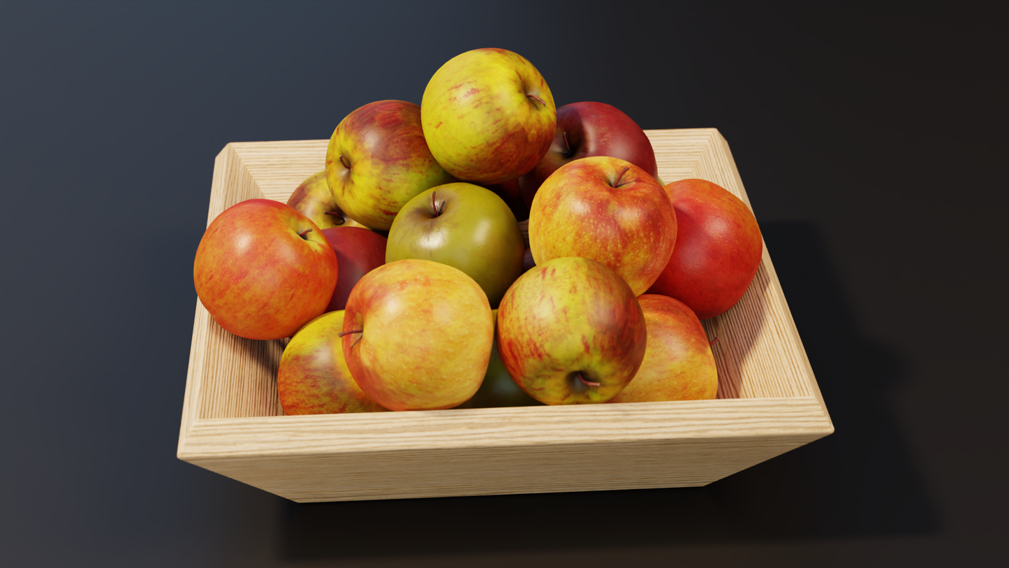 Fruit bowl apples 3D model