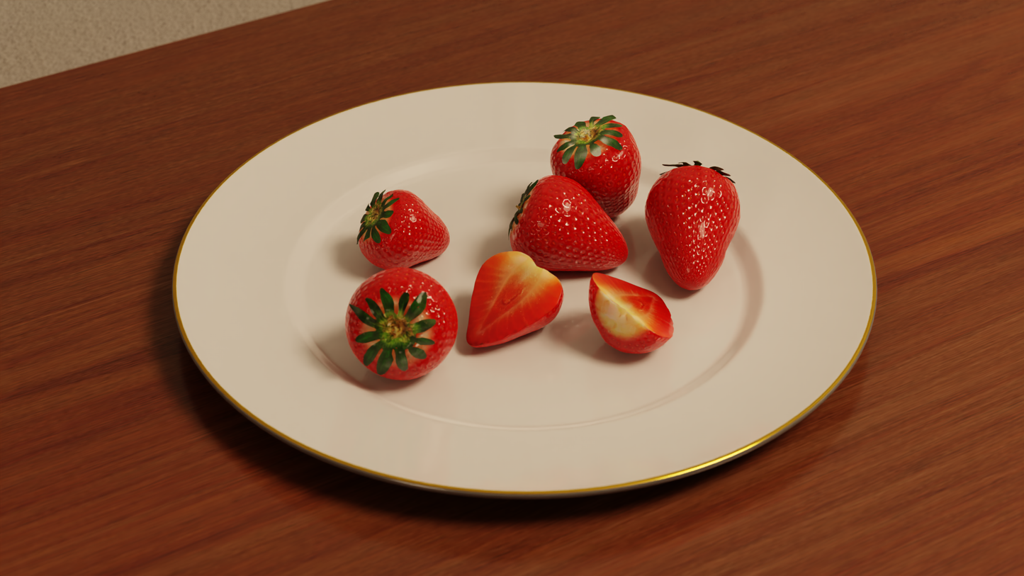 Set of Strawberries 3D model