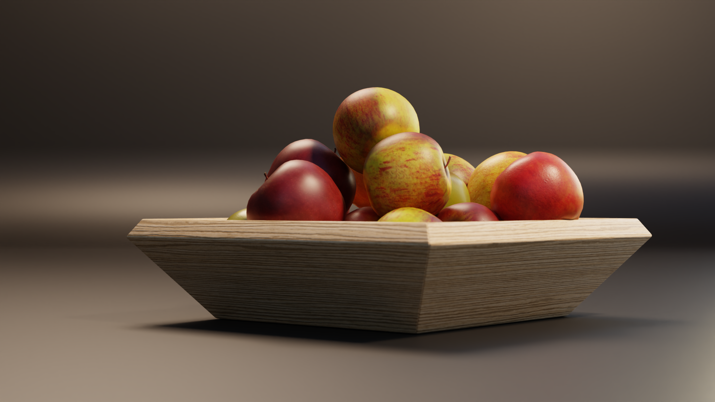 Fruit bowl apples 3D model