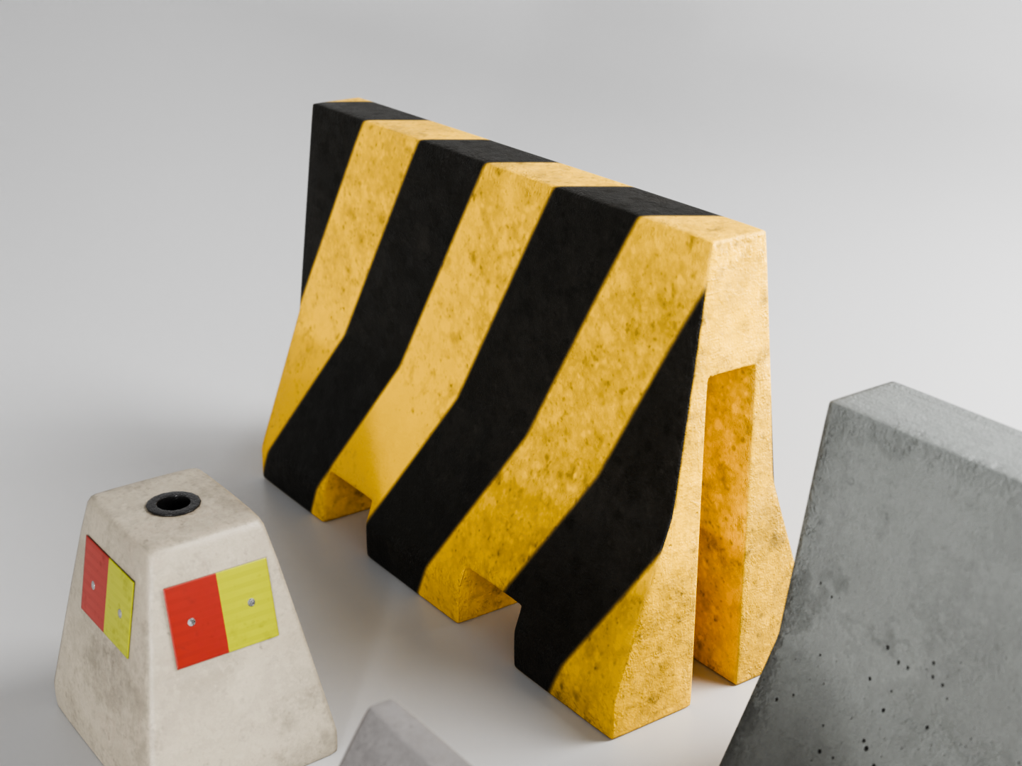 Concrete barrier set 3D model