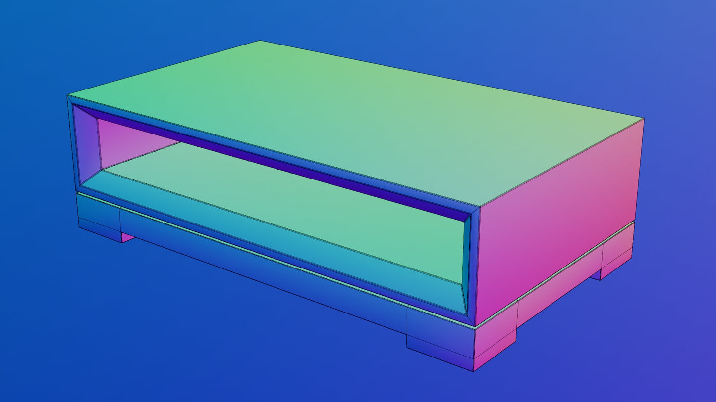 Sofa table brushed metal 3D model